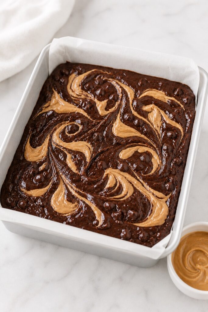 Peanut Butter Swirl Black Bean Brownies