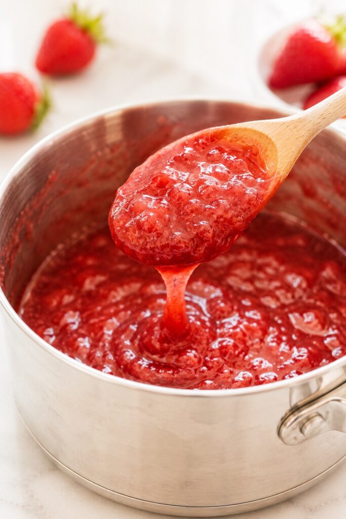 Strawberry Reduction for Strawberry Sheet Cake