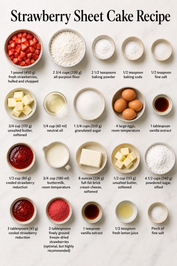 Strawberry Sheet Cake Ingredients