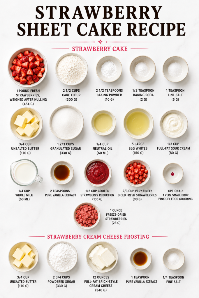 Strawberry Sheet Cake Ingredients