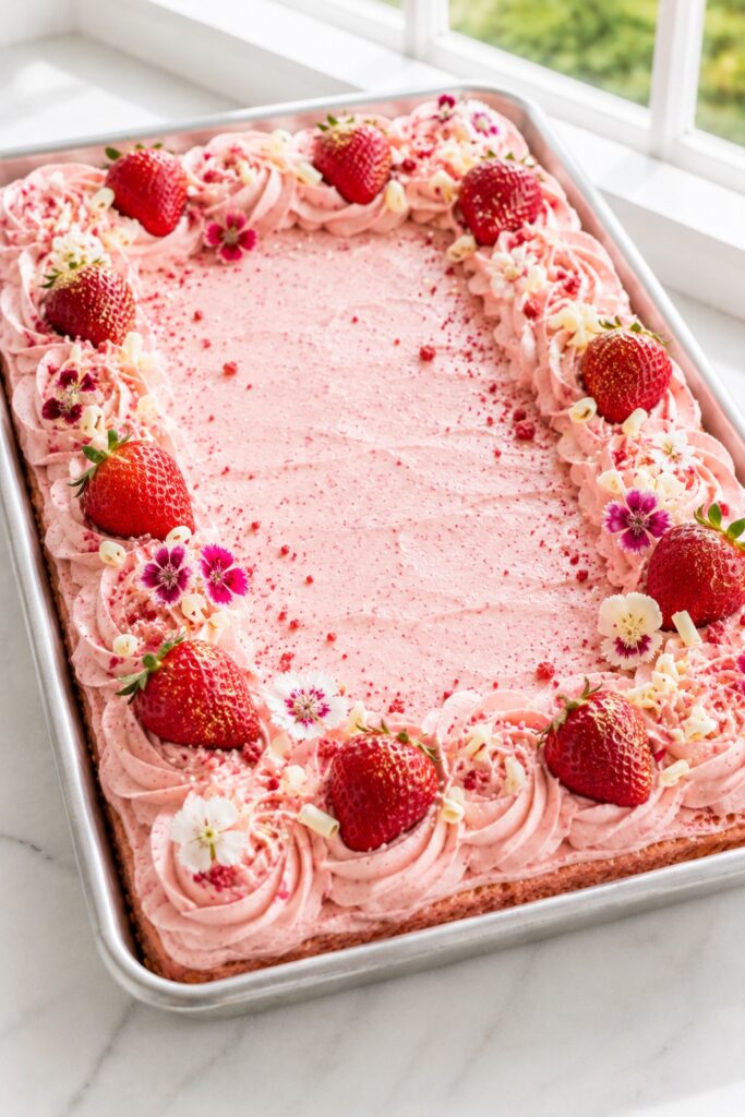 Strawberry Sheet Cake Perfect for Celebrations