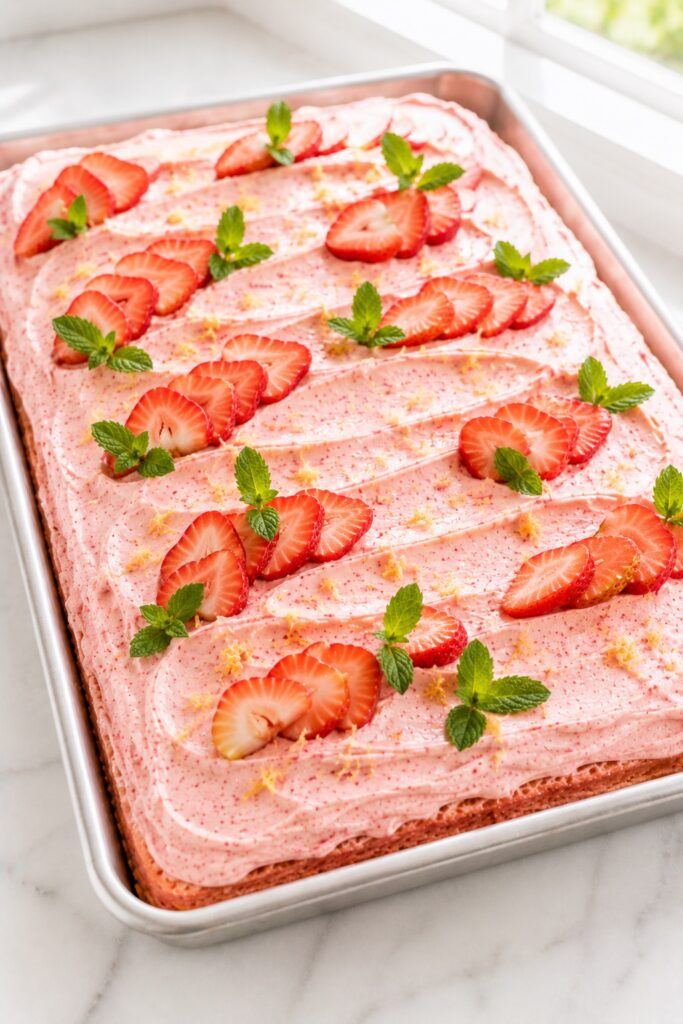 Strawberry Sheet Cake Summer Decoration